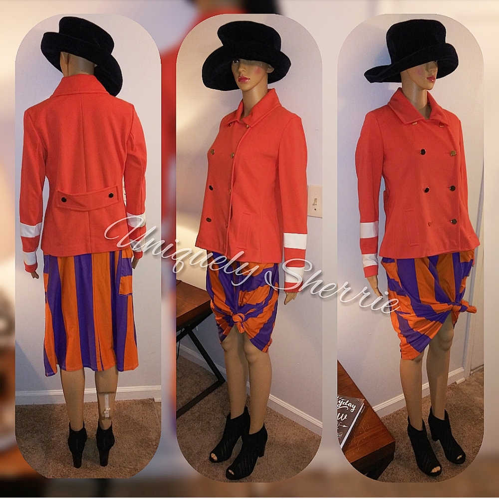 SOLD. Zara Trafaluc Orange/Purple Dress - Picture 2 of 8